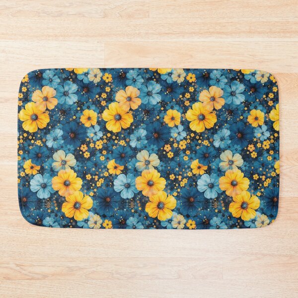 Item preview, blue and yellow flowers pattern designed and sold by anydesign01.