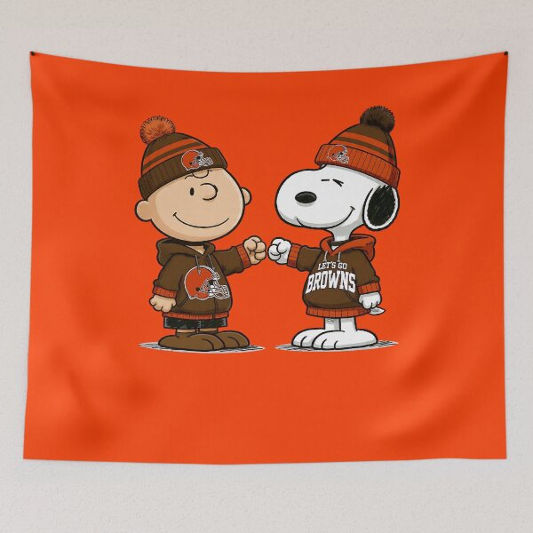 Item preview, Charlie Brown And Snoopy Cleveland Browns Football designed and sold by Peggy D Schafer.