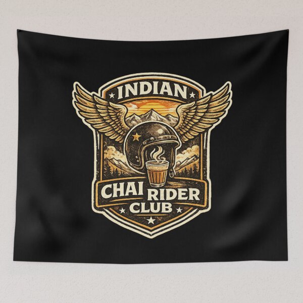 Item preview, Indian Chai Rider Club Retro Motorcycle T-Shirt | Vintage Biker Tea Lover Design designed and sold by Globalcitytees.