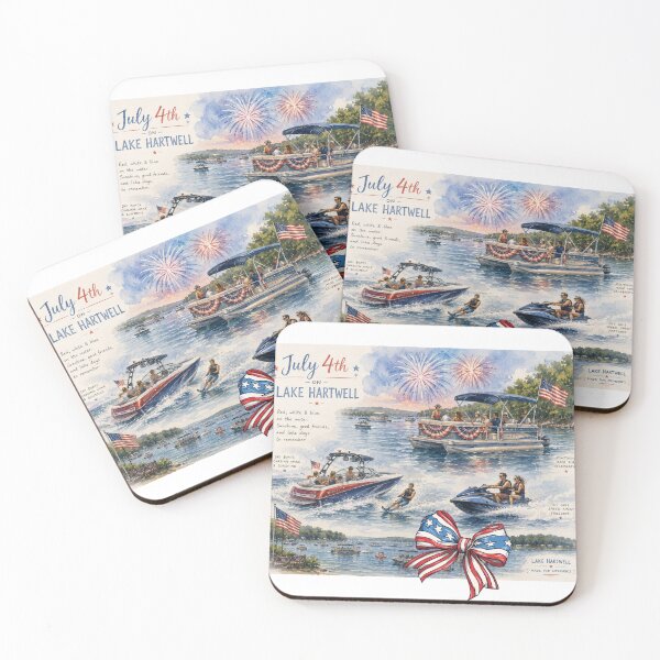 Item preview, Celebrating July 4th on Lake Hartwell watercolor design designed and sold by marniebydesign.