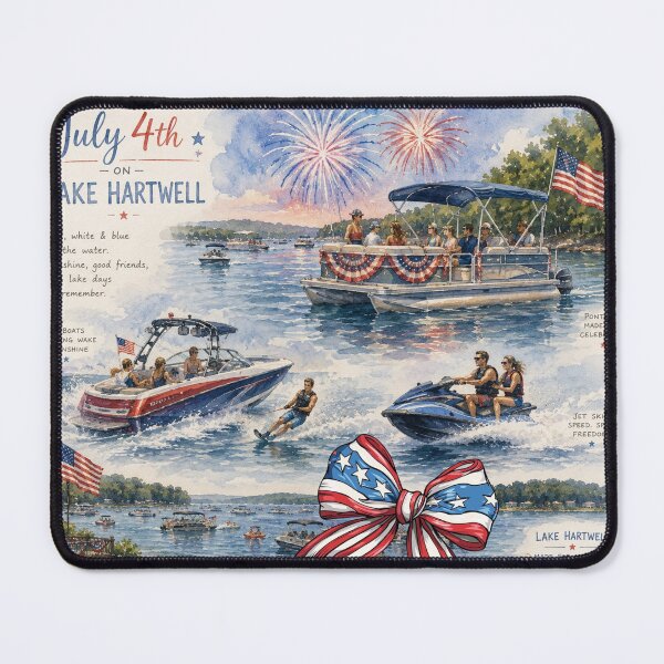 Artikelvorschau, Aquarell-Design zum 4. Juli am Lake Hartwell entworfen und verkauft von marniebydesign.