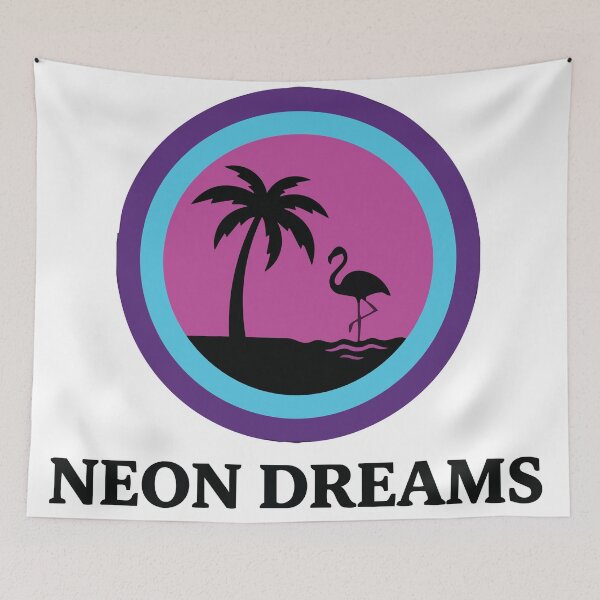 Item preview, Neon Dreams - Synthwave Flamingo & Palm Tree Sunset designed and sold by ArcApparel2020.