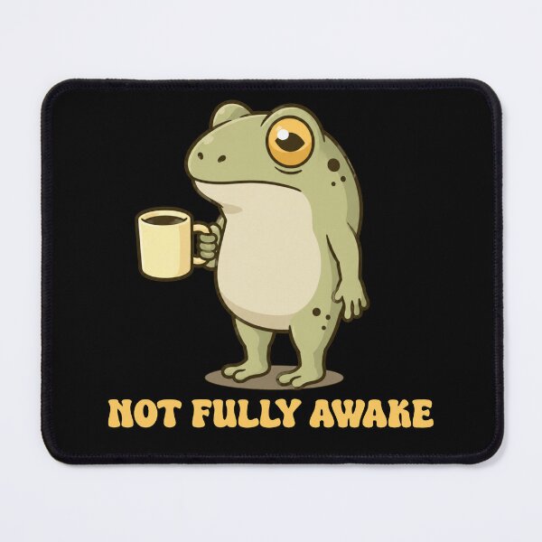 Item preview, Not Fully Awake – Cute Frog Coffee Meme designed and sold by Spyshirt.