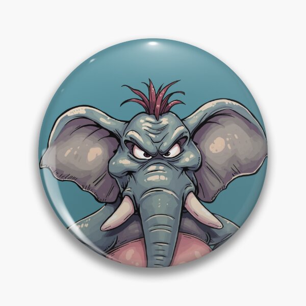 Item preview, Blue-grey elephant with its pink belly raised high like a cuckoo designed and sold by Art70shop.