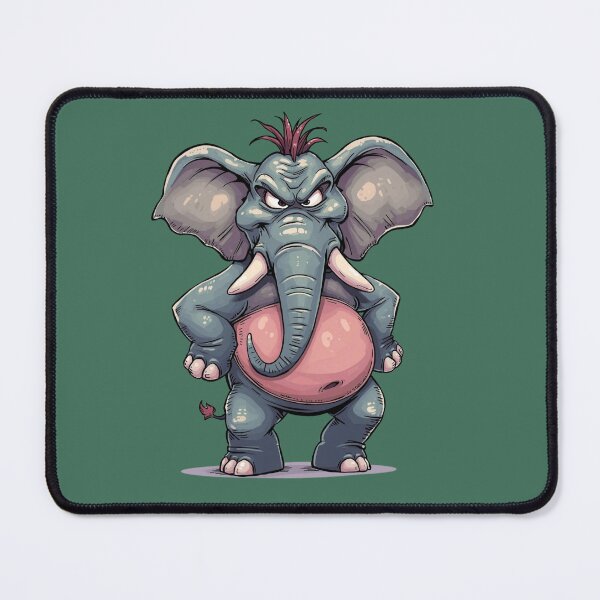 Item preview, Blue-grey elephant with its pink belly raised high like a cuckoo designed and sold by Art70shop.