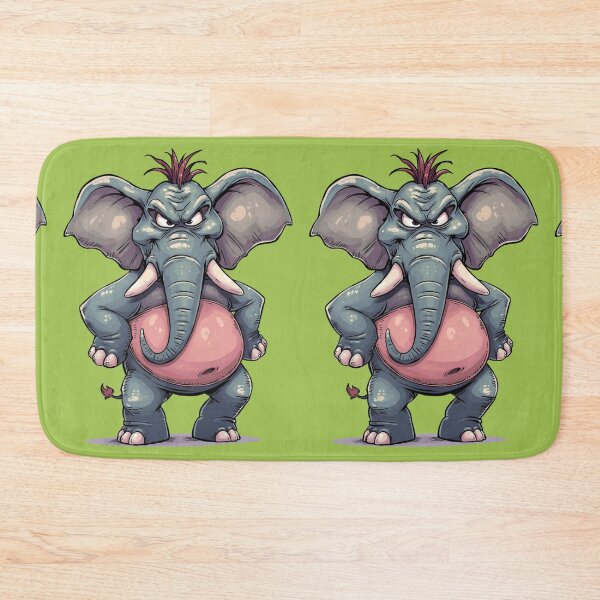 Item preview, Blue-grey elephant with its pink belly raised high like a cuckoo designed and sold by Art70shop.