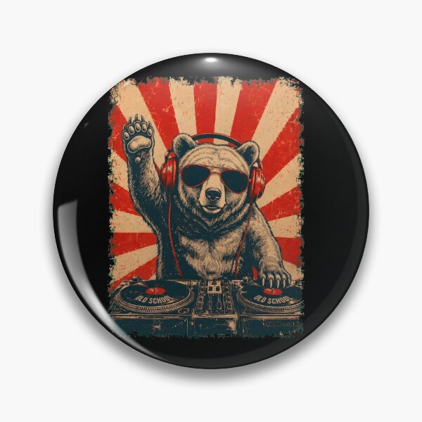 Item preview, Vintage DJ Bear With Headphones Art Animal Lover designed and sold by DoodleTortle.