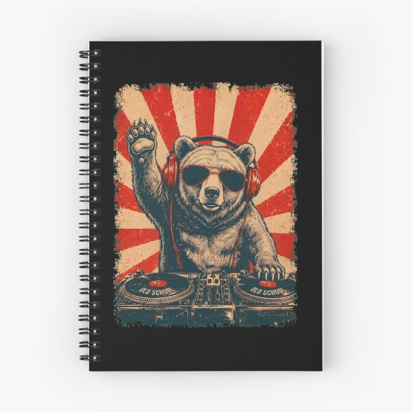Item preview, Vintage DJ Bear With Headphones Art Animal Lover designed and sold by DoodleTortle.