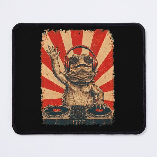 Item preview, Vintage DJ Bearded Dragon With Headphones Art Animal Lover designed and sold by DoodleTortle.