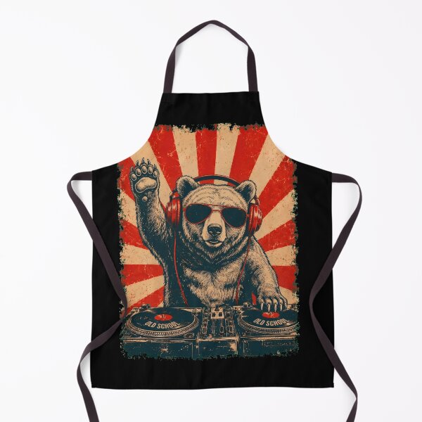 Item preview, Vintage DJ Bear With Headphones Art Animal Lover designed and sold by DoodleTortle.