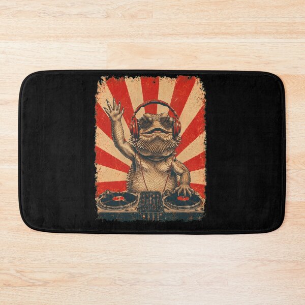 Item preview, Vintage DJ Bearded Dragon With Headphones Art Animal Lover designed and sold by DoodleTortle.