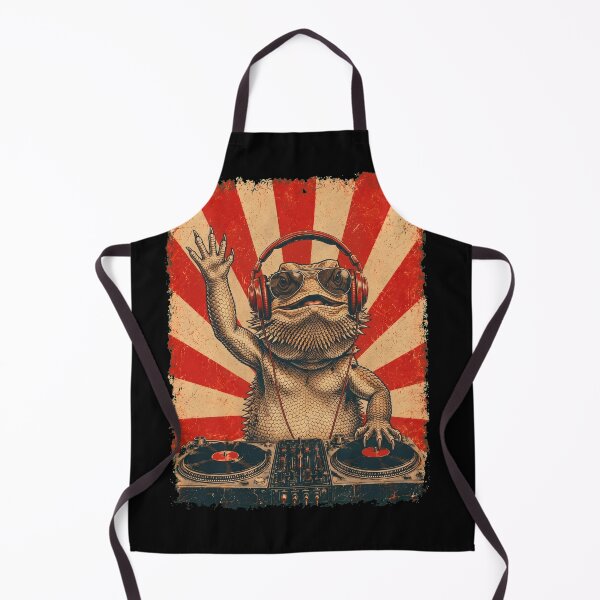 Item preview, Vintage DJ Bearded Dragon With Headphones Art Animal Lover designed and sold by DoodleTortle.