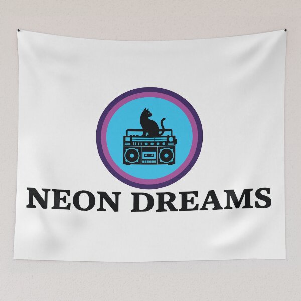 Item preview, Neon Dreams - Vintage Boombox & Cat Retro 80s Graphic designed and sold by ArcApparel2020.