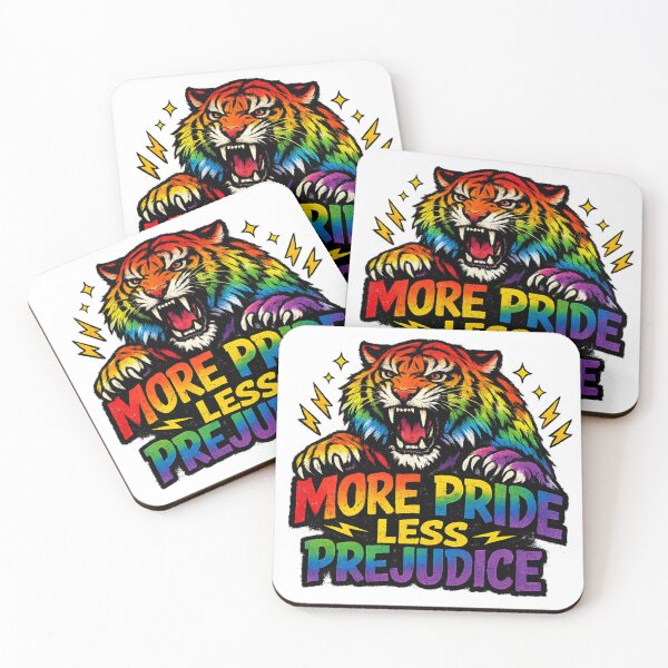 Item preview, More Pride Less Prejudice Rainbow Tiger Retro designed and sold by EchoPrint Co..