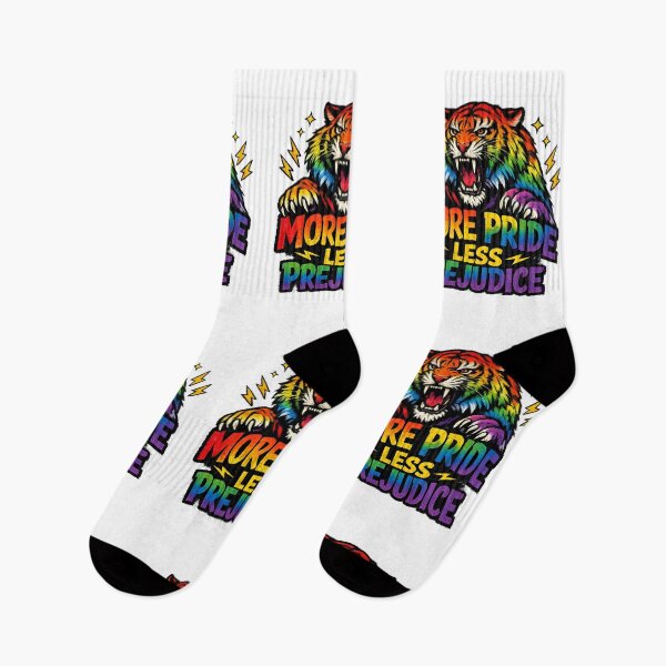 Item preview, More Pride Less Prejudice Rainbow Tiger Retro designed and sold by EchoPrint Co..