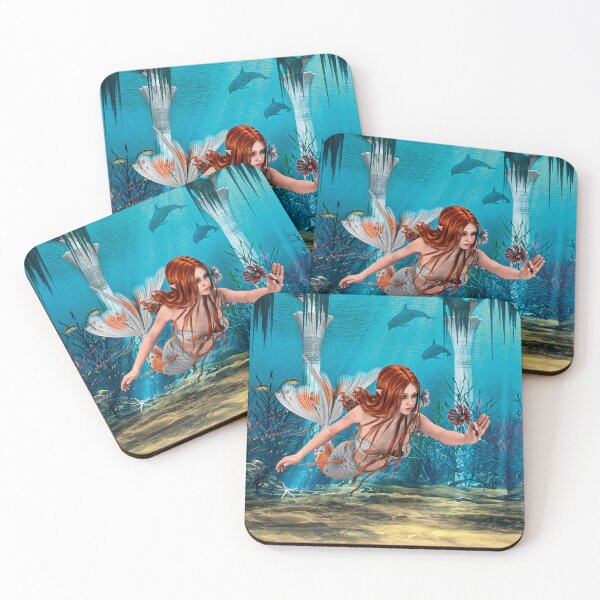 Item preview, Red Hair Mermaid Underwater Fantasy Art designed and sold by Vac1.
