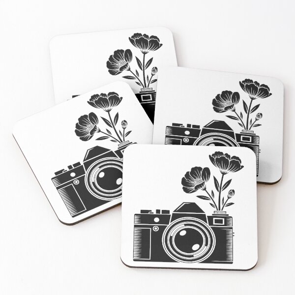 Item preview, Vintage Camera and Blooming Flowers Linocut Art designed and sold by Paulocdias.