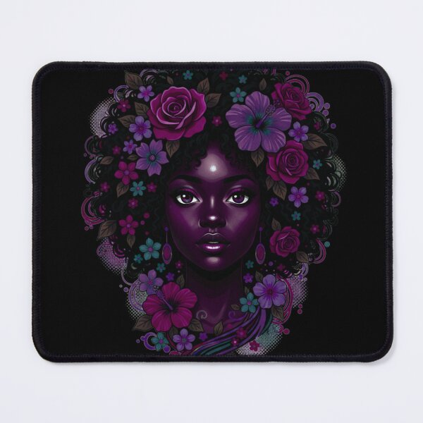 Item preview, Deep Black Woman With Floral Crown jewel tones designed and sold by BlessedBlackBeautiful.