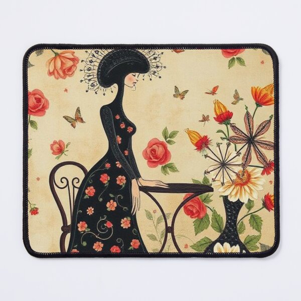Item preview, Woman in Surreal Floral Room designed and sold by RAISC.