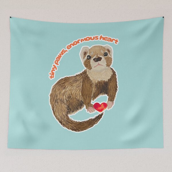 Item preview, Tiny Paws, Enormous Heart Bramble the Ferret designed and sold by Blackberries & Moss.