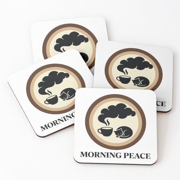 Item preview, Morning Peace - Cozy Cat & Coffee Cup Circle Art designed and sold by ArcApparel2020.