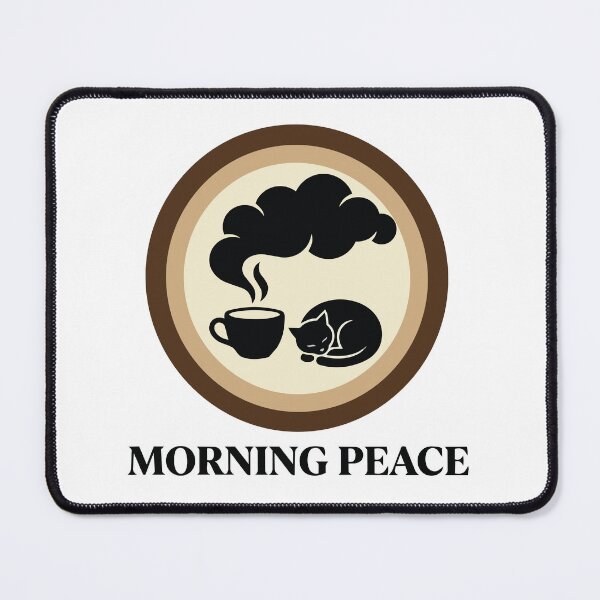 Item preview, Morning Peace - Cozy Cat & Coffee Cup Circle Art designed and sold by ArcApparel2020.