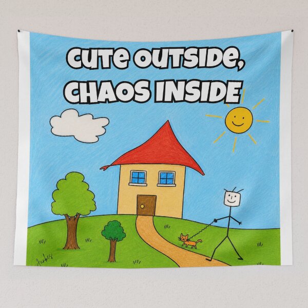 Item preview, Cute Outside, Chaos Inside – Funny Cat Walk Drawing designed and sold by Jankes88.