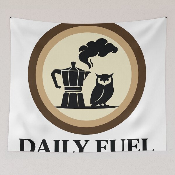 Item preview, Daily Fuel - Retro Moka Pot & Owl Morning Graphic designed and sold by ArcApparel2020.