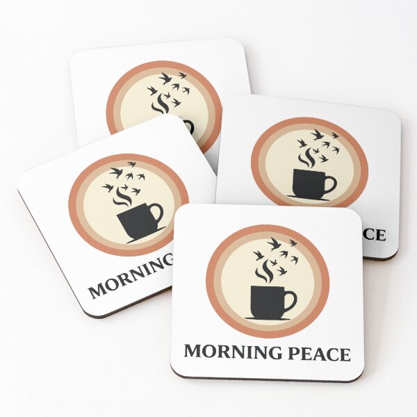 Item preview, Morning Peace - Steaming Mug & Swallow Bird Silhouette designed and sold by ArcApparel2020.
