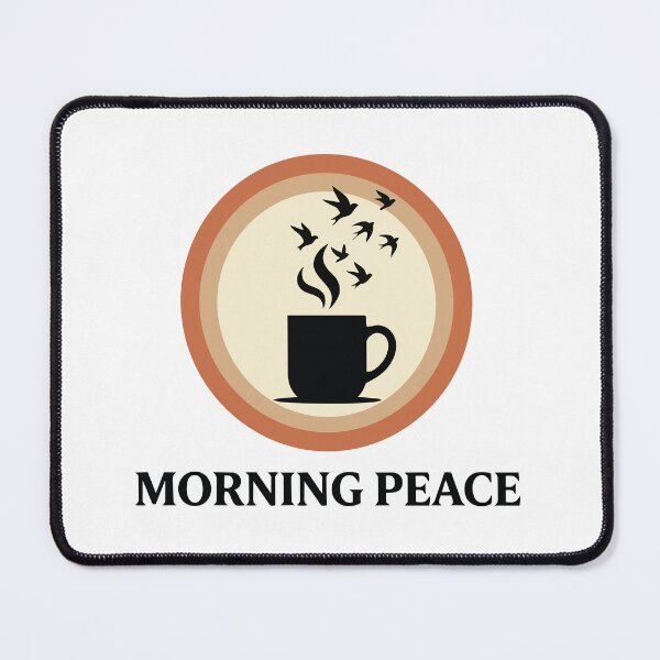 Item preview, Morning Peace - Steaming Mug & Swallow Bird Silhouette designed and sold by ArcApparel2020.