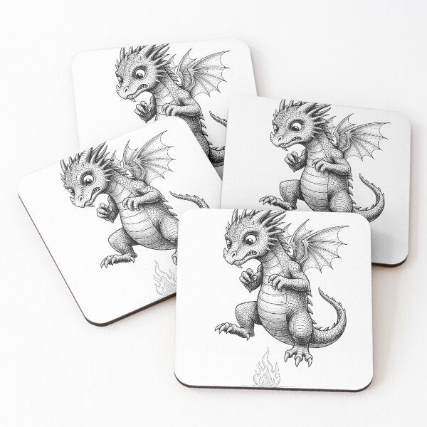 Item preview, Funny Baby Dragon Afraid of Fire | Cute Fantasy Creature designed and sold by Darkness Hole.