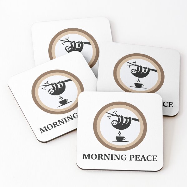 Item preview, Morning Peace - Sleepy Sloth & Coffee Cup Aesthetic designed and sold by Arc2020.