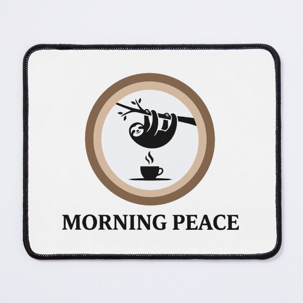 Item preview, Morning Peace - Sleepy Sloth & Coffee Cup Aesthetic designed and sold by ArcApparel2020.