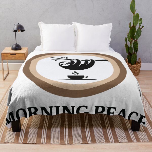 Item preview, Morning Peace - Sleepy Sloth & Coffee Cup Aesthetic designed and sold by ArcApparel2020.