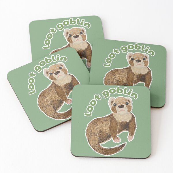 Item preview, Loot Goblin Bramble the Ferret designed and sold by Blackberries & Moss.
