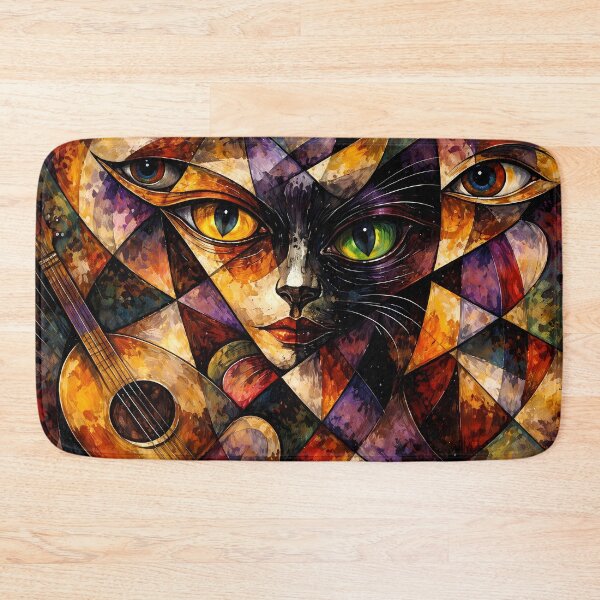 Item preview, Abstract Cat with Guitar designed and sold by cuprum.