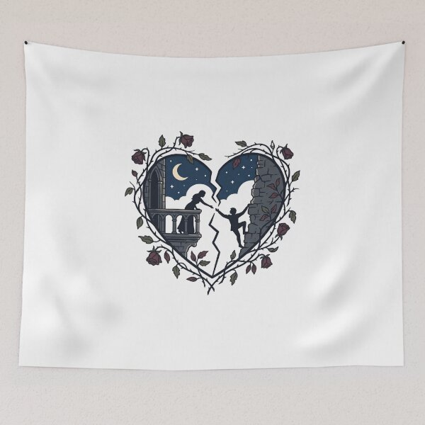 Item preview, Romeo and Juliet Moonlit Balcony Broken Heart Design designed and sold by Fenay Designs.