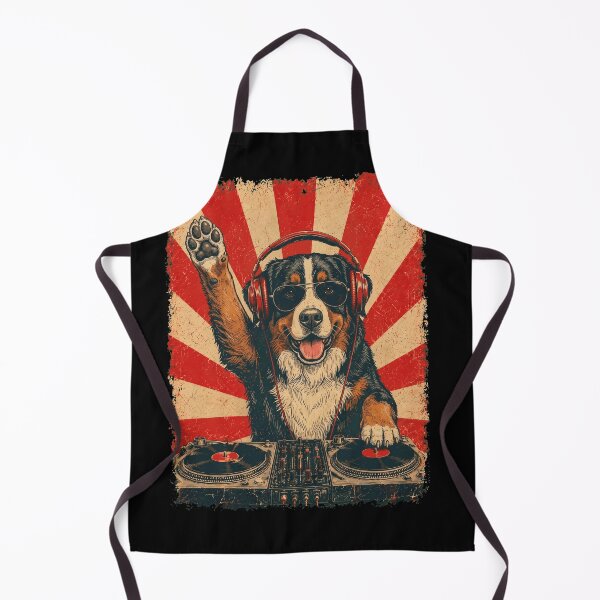 Item preview, Vintage DJ Bernese Mountain Dog With Headphones Art Dog Owner designed and sold by DoodleTortle.