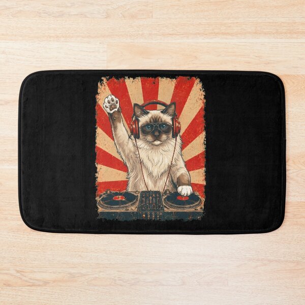 Item preview, Vintage DJ Birman With Headphones Art Cat Owner designed and sold by DoodleTortle.