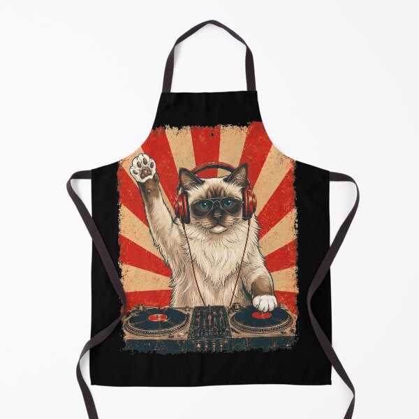 Item preview, Vintage DJ Birman With Headphones Art Cat Owner designed and sold by DoodleTortle.
