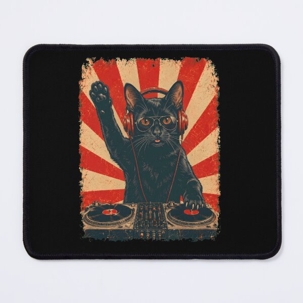 Item preview, Vintage DJ Bombay With Headphones Art Cat Owner designed and sold by DoodleTortle.
