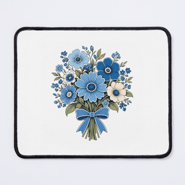 Item preview, Blue Floral Bouquet with Ribbon designed and sold by Hello_nyc.