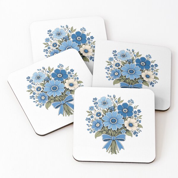 Item preview, Blue Floral Bouquet with Ribbon designed and sold by Hello_nyc.