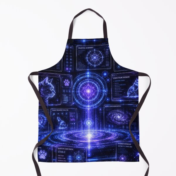 Item preview, Celestial Hologram Cat Interface Cyber Dreamscape designed and sold by Mindworx21.