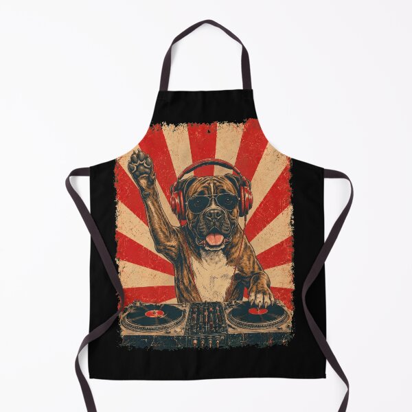 Artikelvorschau, Vintage DJ Boxer Hund mit Kopfhörern Kunst Hundebesitzer entworfen und verkauft von DoodleTortle.