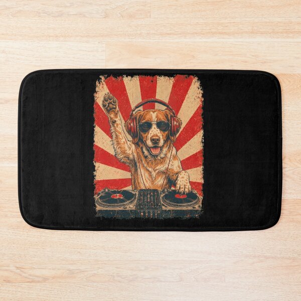 Item preview, Vintage DJ Brittany With Headphones Art Dog Owner designed and sold by DoodleTortle.