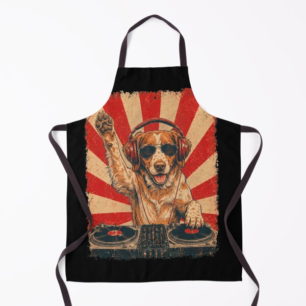 Item preview, Vintage DJ Brittany With Headphones Art Dog Owner designed and sold by DoodleTortle.