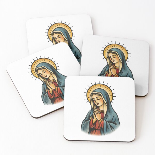 Item preview, Traditional Virgin Mary Tattoo – Classic Old School Religious Flash Design designed and sold by Scandi-Design.