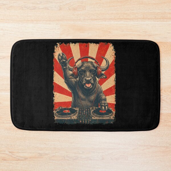 Item preview, Vintage DJ Buffalo With Headphones Art Animal Lover designed and sold by DoodleTortle.