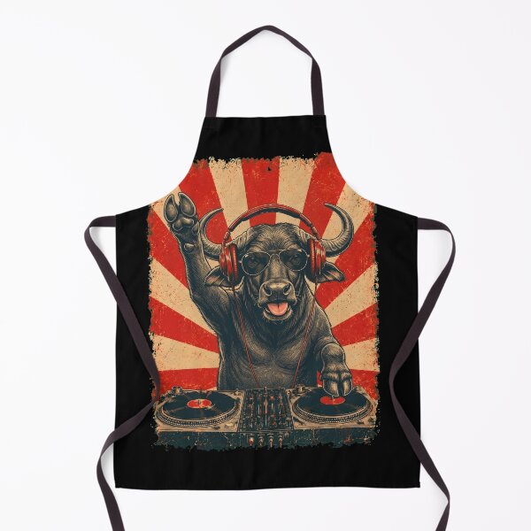 Item preview, Vintage DJ Buffalo With Headphones Art Animal Lover designed and sold by DoodleTortle.